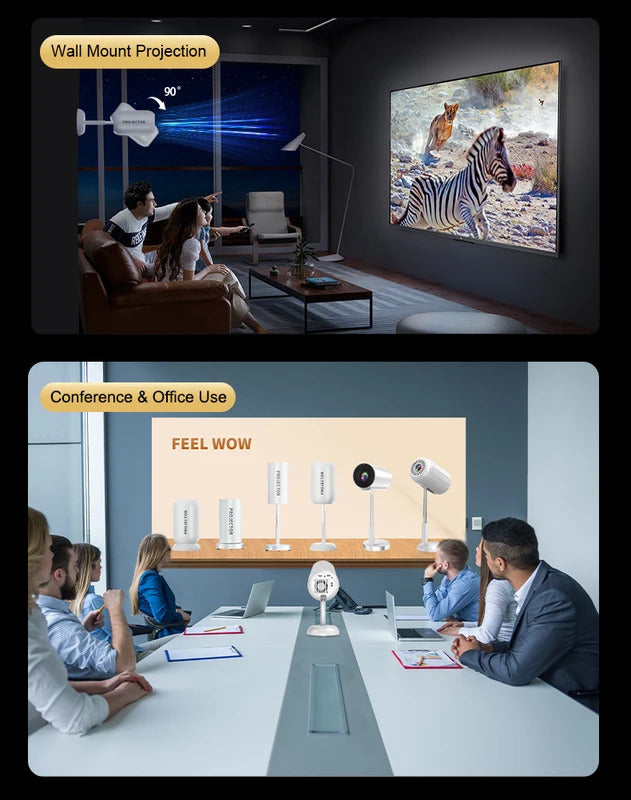Original TS-6 Smart projector Hidden Lift Gimbal Projector 2.4G 5G WIFI BT High Brightness Home Theater 100 Inch Screen