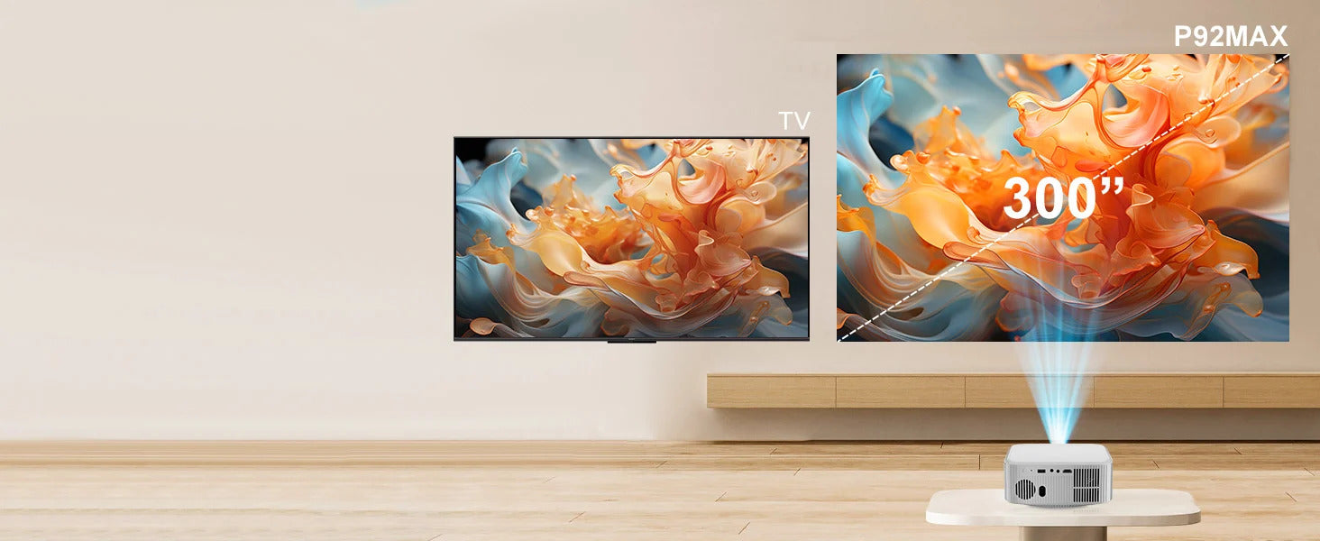 Salange Netflix Officially Licensed Android 13 P92MAX Smart 4K Projector 1080p Native Dual WiFi BT5.2 12000L Elec Focus HD Movie