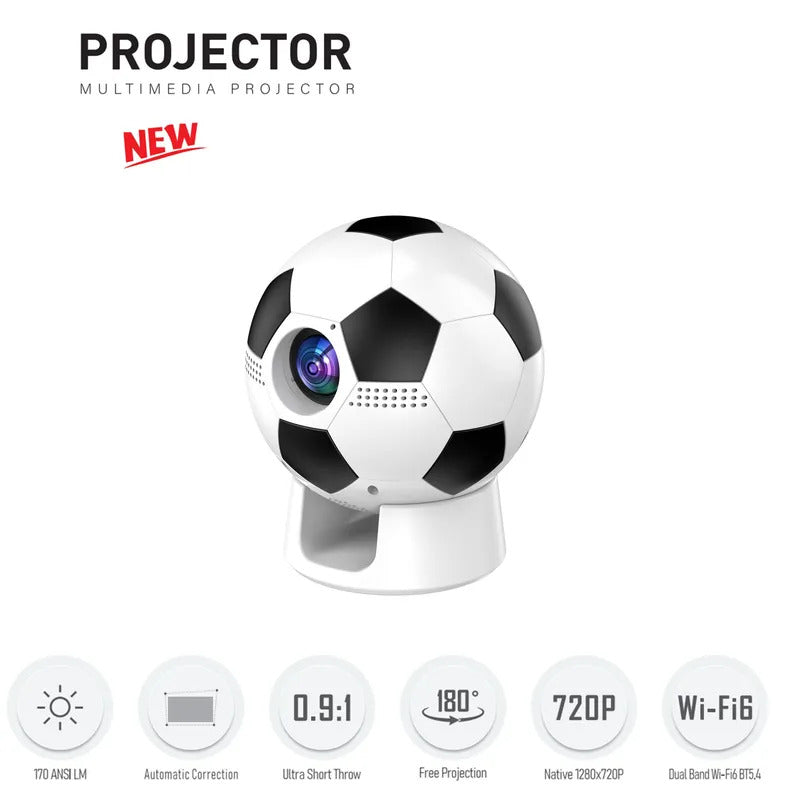 F20 HD portable football projector electric focus WiFi Android 4K PTZ home theater High-Definition Projector for Bedroom Wall